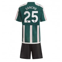 Manchester United Jadon Sancho #25 Vonkajší Detský futbalový dres 2023-24 Krátky Rukáv (+ trenírky)